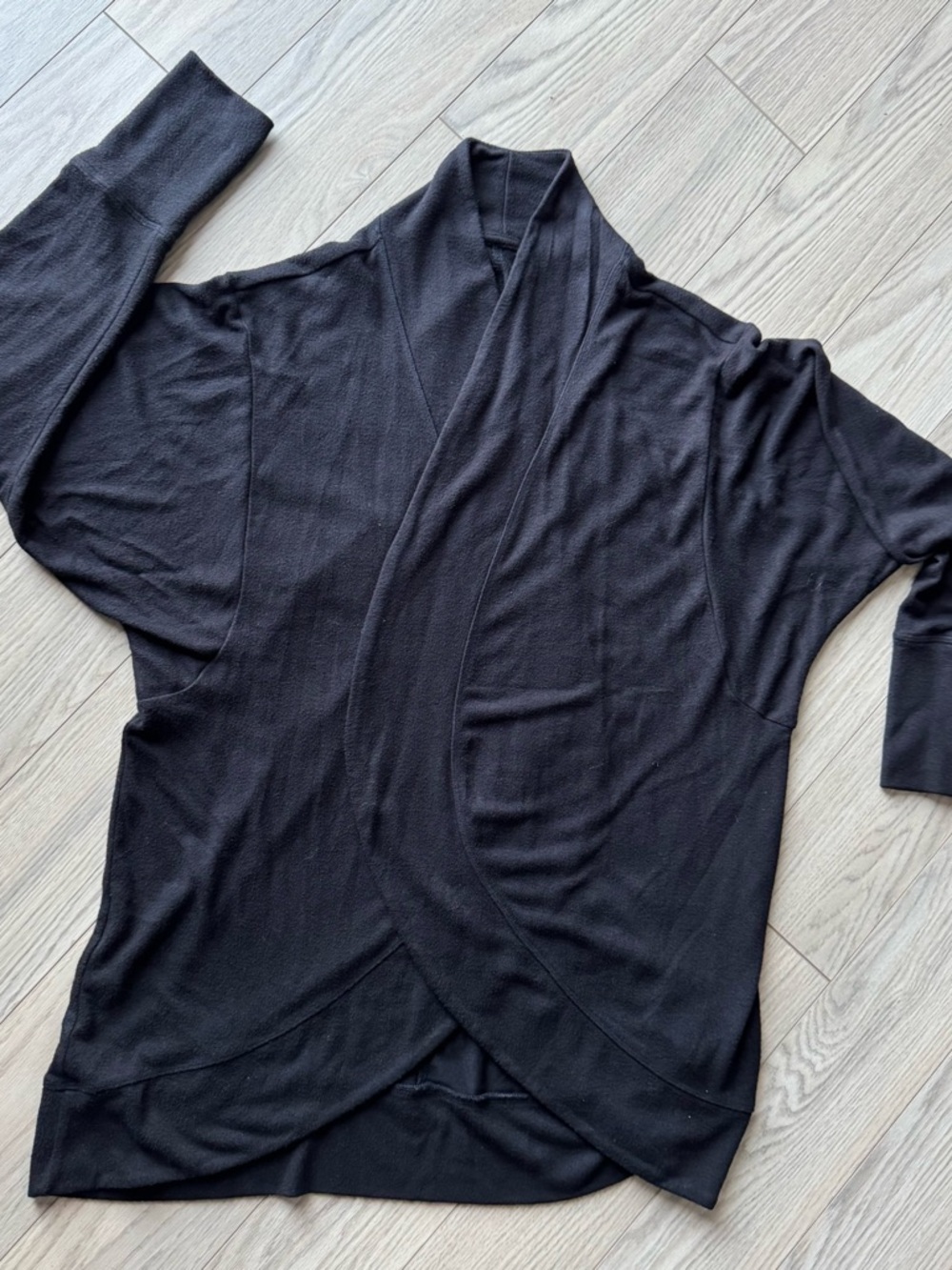 Ideology Black Draped Wrap-Front Women's Top